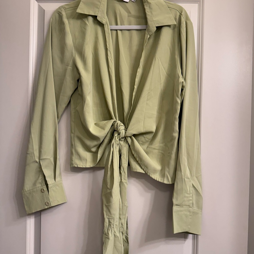 Princess Polly Sage Green Blouse